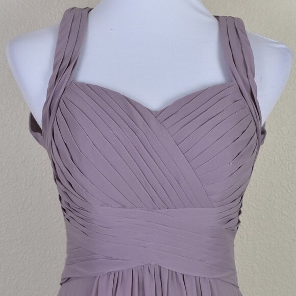 Azazie Claudia DUSK Pleated Chiffon Long Dress 2 - Picture 7 of 8